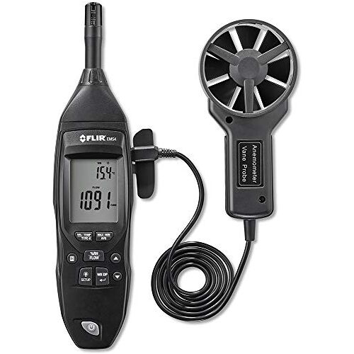 FLIR EM54 anemometer 0,4 tot 30 m/s met temperatuurmeetfunctie, magnetisch vliegwiel, externe sensor