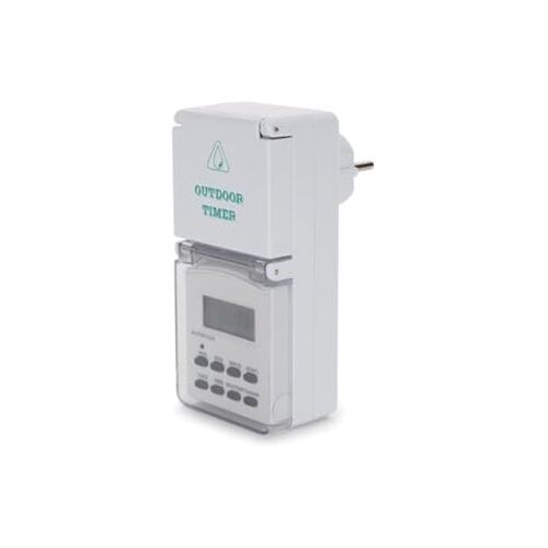 Perel Weektimer, digitaal, 230 V, 32 A, 3600 W, IP44, voor gebruik buitenshuis, Duitse aarding type F, wit