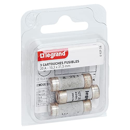 Legrand LEG92926 Cartridge zekeringen 20 A 10,3 x 31,5 mm Set van 3