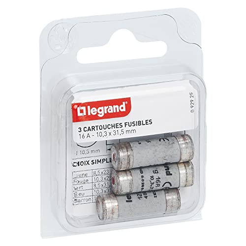 Legrand LEG92925 Cartridge zekeringen 16 A / 10,3 x 31,5 mm/Set van 3