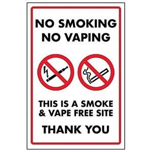 V Safety VSafety No Smoking No Vaping/Dit is een Rook- & Vape Free Zone Sign 200mm x 300mm Zelfklevend