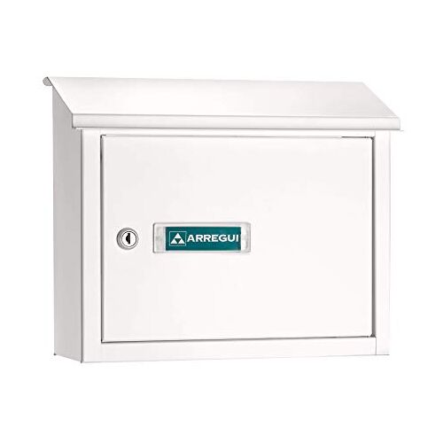 ARREGUI V4061 Maxi doorwerpbrievenbus van aluminium, maat M (DIN A4), brievenbus voor brieven of gleuf, wit