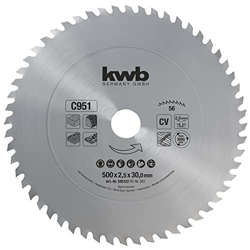 kwb profielhoutblad CV voor bouw- en tafelcirkelzagen (80 tanden, punttand) Brandhoutblad 500 x 30 mm