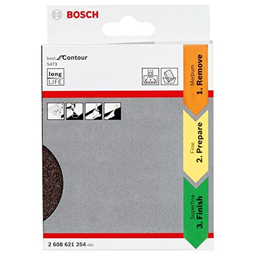 Bosch Professional 3-delige Set schuursponzen S473 Best for Contour (hout, kunststof en metaal, 98 x 120 x 13 mm, accessoires handmatig schuren)