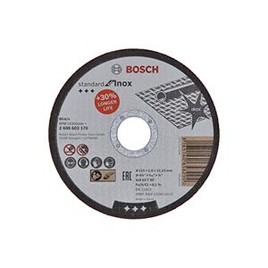 Bosch Doorslijpschijf Rechte Standard for Inox (voor Roestvrij Staal, Ø 115 x 1.6 mm, Accessoires Haakse Slijper)