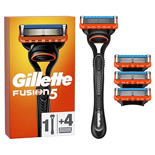 Gillette Fusion5 Scheersysteem Voor Mannen, 1 Handvat, 4 Navulmesjes, Met Lubrastrip Voor Een Gladde Scheerbeurt