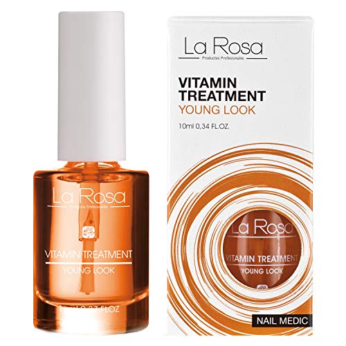 La Rosa Productos Profesionales Young Look Vitamin Treatment Nagelconditioner met Vitaminen CEF en Provitamine B5 voor voeding en regeneratie van zwakke platen 10 ml