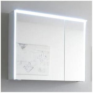 Pelipal Serie 6010 (Solitaire) mirror cabinet 84 x 17,6 x 70,9 cm with LED light rim, LED profile, large door left, wash place lighting 6010-SPSB02L-47AN EB-L-WP01