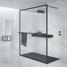 Riho Lucid Walk-In Shower Wall GD401 140 cm with 2 stabilizing bars, G005032121