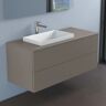 progettobagno Elba vanity unit 120 cm left with glass top, tap hole drilling and ELY 60 built-in washbasin MBLO120ELYSxRCPCP