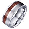 Tom Jaxon heren ring Wolfraam Zilverkleurig Palissander Inlay-22mm Bruin,Zilver