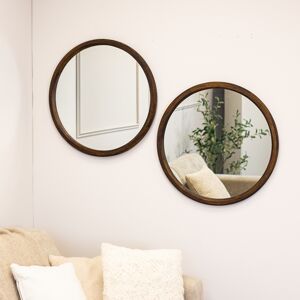 Ronde spiegel Stella set van twee hout Ø60 cm