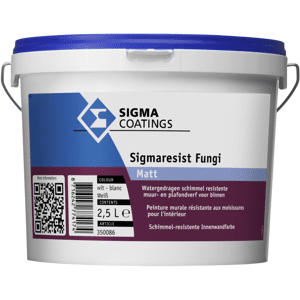 Sigmaresist Fungi Matt 2,5 L - Binnenmuurverf Sigmaresist Fungi Matt 2,5 L - Binnenmuurverf