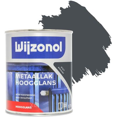 Wijzonol Metaallak Hoogglans 9121 Antraciet - Metaalverf Wijzonol Metaallak Hoogglans 9121 Antraciet - Metaalverf