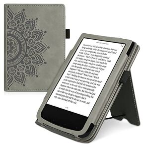 kwmobile case compatibel met Pocketbook Touch Lux 4/Lux 5/Touch HD 3/Color (2020) hoes Met standaard E reader cover van kunstleer In grijs Opkomende Zon