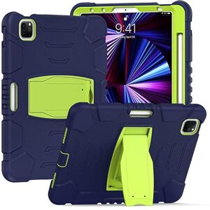 Romon Beschermhoesje voor Samsung Tab S6 T860 T865 met standfunctie, schokbestendig, schokbestendig, beschermhoes voor tablet van siliconen voor kinderen (marineblauw + groen)