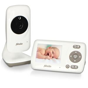 Alecto DVM-71 Babyfoon met camera, groot bereik (tot 50 m binnenshuis, tot 300 m buitenshuis), babymonitor met draaibare videocamera, uitbreidbaar, VOX-functie, wit