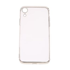 4056212055105 V-Design HBC 060 Hybride Backcase voor iPhone XR, zilveren rand, transparante case, zachte TPU-hoes, ultradunne volledige bescherming, compatibel met iPhone XR