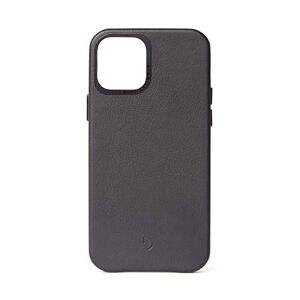DECODED Back Cover Case voor iPhone 12 Pro Max Full Grain Leer, MagSafe Technologie, Metalen Knoppen, Schokbestendig (Zwart)