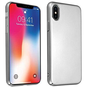 Cadorabo Hoes compatibel met Apple iPhone X/XS in METAAL ZILVER Hard Case beschermhoes in metaal look tegen krassen en stoten