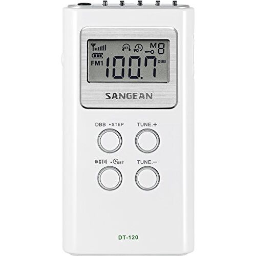 Sangean DT-120 Draagbare radio, tafelradio, digitale zakradio, wit