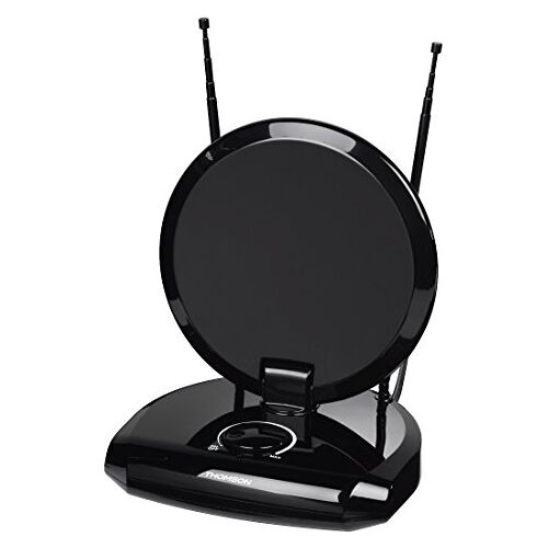 Thomson ANT1418 DVB-T/DVB-T2 kamerantenne voor radio/tv (digitale DVB-T/-T2, DAB/DAB+ ontvangst, geschikt voor tv en FM-ontvanger/tuner, met 12 V-aansluiting voor auto)