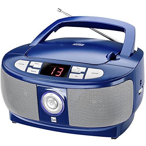 74605 Dual P 49-1 Boombox met cd-speler (FM-radio, led-display, net- of batterijvoeding) blauw