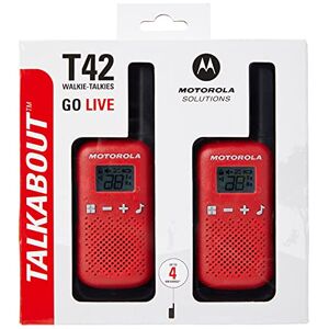 T42 RED Motorola Talkabout T42 Pmr446 Portofoon, Set Van 2, Rood