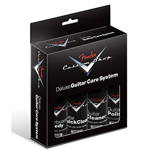 Fender ® »CUSTOM SHOP DELUXE GUITAR CARE SYSTEM« Onderhoudsset voor instrumenten 4 verschillende onderhoudsmiddelen