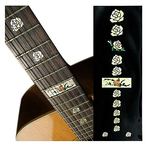 Inlaystickers Inlay Sticker Fret Markers voor Gitaren & Bas Rozen, F-025RS-WT