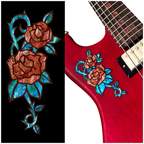 Inlaystickers Inlay Sticker Sticker voor Gitaar & Bas Rosa (rode rozen)