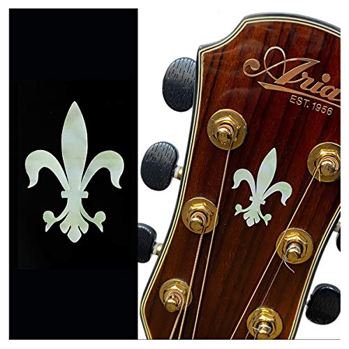 Inlaystickers Inlay Stickers voor Gitaar Headstock Fleur de Lys (2st Set) H-112FD-WT-SET