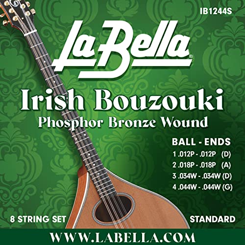 La Bella IB1244S Irish Bouzouki 8-string Phosphor Brons, Ball End, Standard