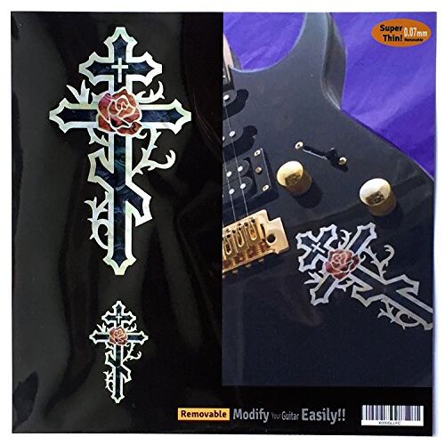 Inlaystickers Inlay Sticker Sticker voor Gitaar & Bas Cross & Rose (2st Set)