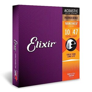 Elixir ® Strings fosforbronzen snaren voor akoestische gitaar met NANOWEB®-Coating, extra licht (.010-.047)
