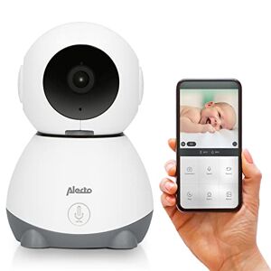 Alecto WiFi Babyfoon met Camera HD 1080p SMARTBABY10 Slimme Baby Monitor met Mobiele Telefoonbediening Voor Thuis en Reizen, Video Babyfoon Camera en Audio Wit