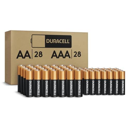 Duracell Coppertop AA + AAA-batterijen, 56 Count Pack Dubbele A- en drievoudige A-batterij met langdurig vermogen voor huishoudelijke en kantoorapparaten (Ecommerce verpakking)