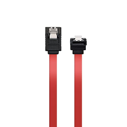 Ewent SATA III-kabel, 6 Gb snelheid met metalen clips, SATA L-type, rood, 70 cm