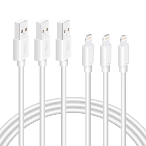 Quntis iPhone oplaadkabel 3 stuks 2 m, MFi-gecertificeerde oplaadkabel iphone, USB A naar Lightning-kabel voor iPhone 14 13 12 11 Pro Max mini SE 2020 X XR XS Max 8 Plus 7 6 5S 5E iPad Air Mini