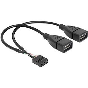 DeLOCK USB-kabel USB 2.0 paalstekker 8 pol, USB-A bus 20,00 cm zwart UL-gecertificeerd