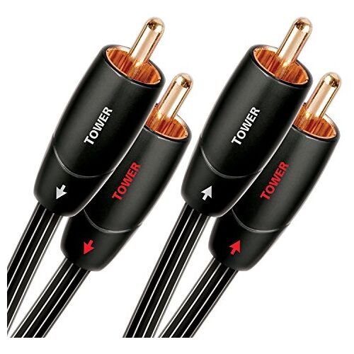 AudioQuest 2 m Tower RCA audiokabel 2 x RCA zwart audiokabel (2 x RCA, 2 x RCA, koper, 2 m, zwart)