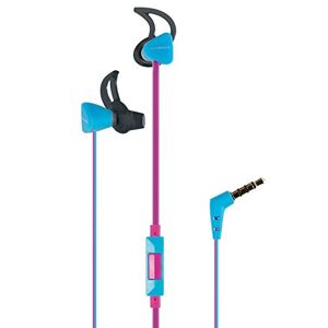 4008928372984 Vivanco SPX 60 In-Ear sporthoofdtelefoon met microfoon, headset, oortelefoon voor smartphone, mobiele telefoon, MP3-speler, IXP4 spatwaterdicht, met afstandsbediening en 3,5 mm hoekstekker roze blauw