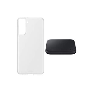 Samsung Clear Cover Smartphone Cover EF-QG996 voor Galaxy S21+, extra dun en gripvast, beschermhoes, transparant, inclusief Wireless Charger Pad P1300, zwart