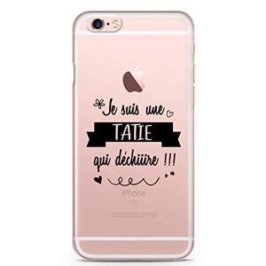 ZOKKO Beschermhoes voor iPhone 6S Plus Je suis une Tatie qui déchirire – zacht, transparant, zwarte inkt