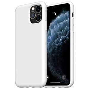 BEEK iPhone 11 Pro MAX beschermhoes van vloeibare siliconen, compatibel met iPhone 11 Pro Max 6,5 inch (16,5 cm), microvezel binnenvoering, wit