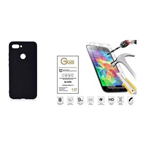 G+V Beschermhoesje voor Xiaomi Mi8 Lite (6.26), beschermhoes, gel, zacht, zwart, siliconen TPU + displaybeschermfolie van gehard glas, krasbestendig, 9H