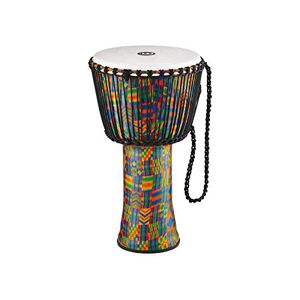 Meinl Percussion PADJ2-XL-F Djembe met kunststofbont Travel Series, Rope Tuned, 35,56 cm (14 inch) diameter (Extra Large), kenyan quilt