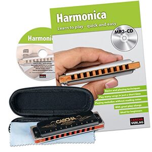 CASCHA HH 1610 EN Professionele Blues Mondharmonica Set mondharmonica inclusief Engelse school met MP3-CD