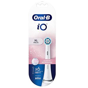 4210201418221 Oral-B iO Lot de 6 brossettes de nettoyage douces pour brosse à dents électrique, nettoyage doux des dents, brosse à dents Oral-B