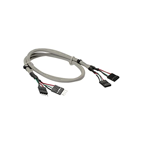 InLine 33440J USB 2.0 verlenging, intern, 2x 4-polige paalstekker op paalaansluiting, 0,6 m, bulk